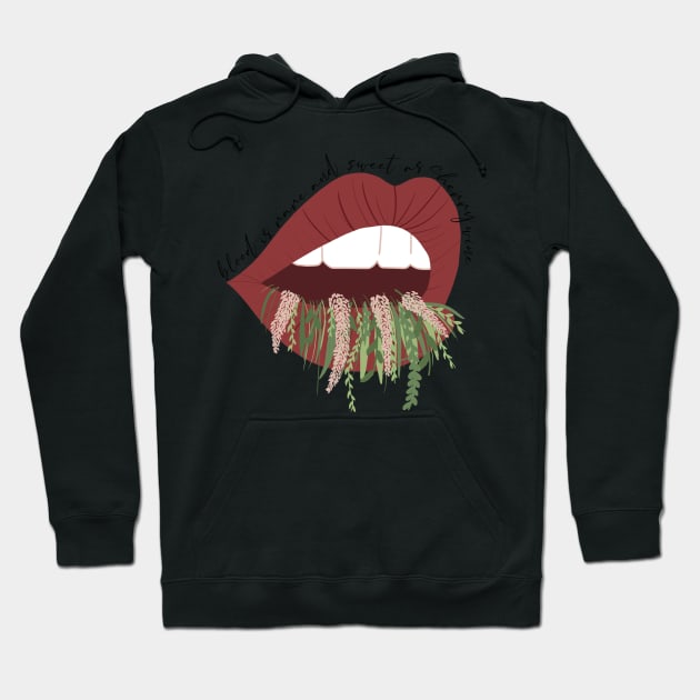 Cherry Wine Lips Lyrics Hozier Hoodie by CMORRISON12345